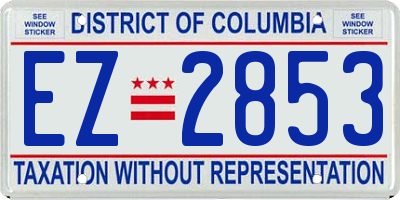 DC license plate EZ2853