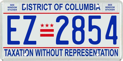 DC license plate EZ2854