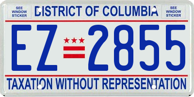 DC license plate EZ2855