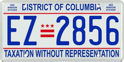 DC license plate EZ2856