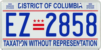 DC license plate EZ2858