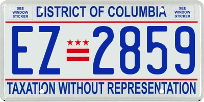 DC license plate EZ2859