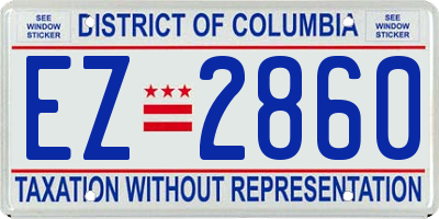 DC license plate EZ2860