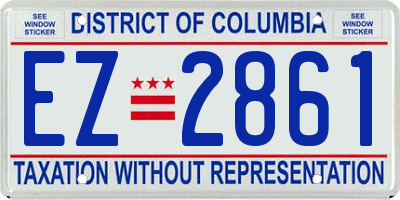 DC license plate EZ2861