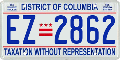 DC license plate EZ2862