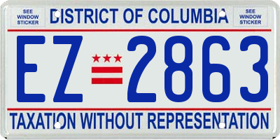 DC license plate EZ2863