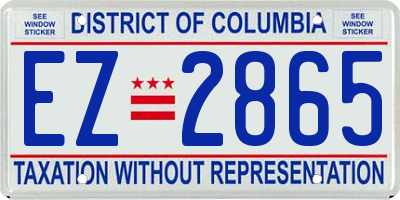 DC license plate EZ2865