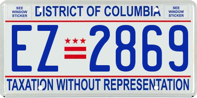 DC license plate EZ2869