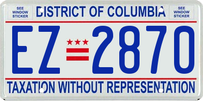 DC license plate EZ2870