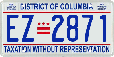 DC license plate EZ2871