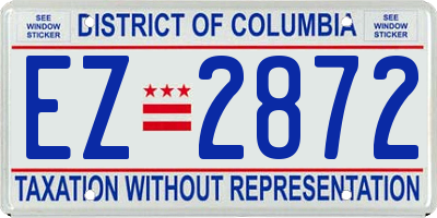 DC license plate EZ2872