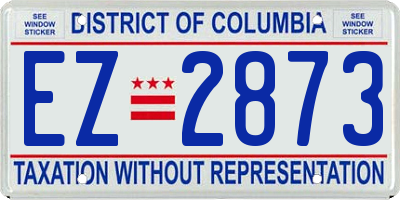 DC license plate EZ2873