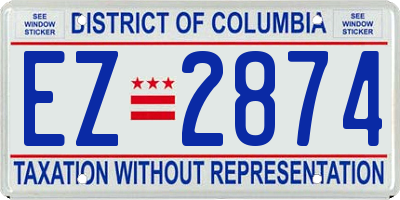 DC license plate EZ2874