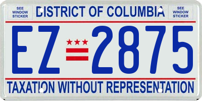 DC license plate EZ2875