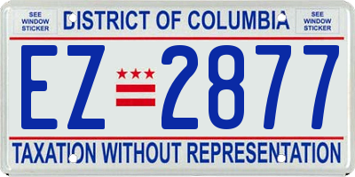 DC license plate EZ2877