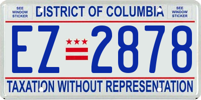 DC license plate EZ2878