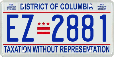 DC license plate EZ2881