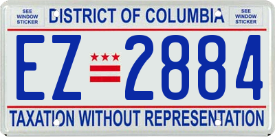 DC license plate EZ2884