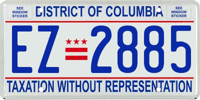 DC license plate EZ2885