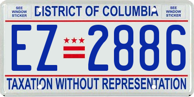 DC license plate EZ2886