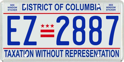 DC license plate EZ2887