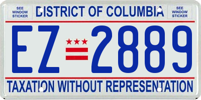 DC license plate EZ2889