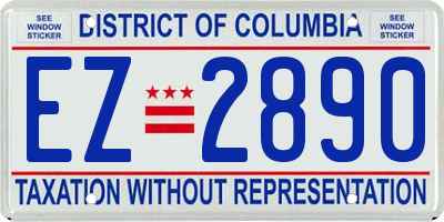 DC license plate EZ2890