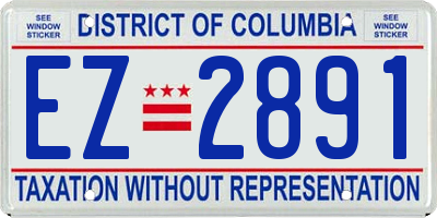 DC license plate EZ2891