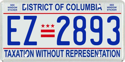 DC license plate EZ2893