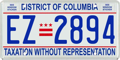 DC license plate EZ2894