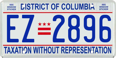 DC license plate EZ2896