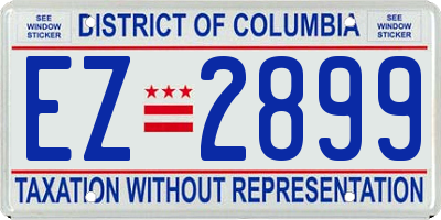 DC license plate EZ2899