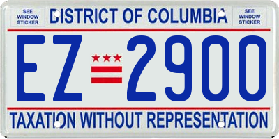 DC license plate EZ2900