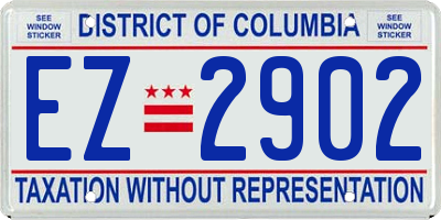 DC license plate EZ2902