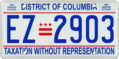 DC license plate EZ2903