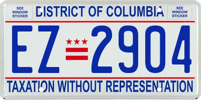 DC license plate EZ2904