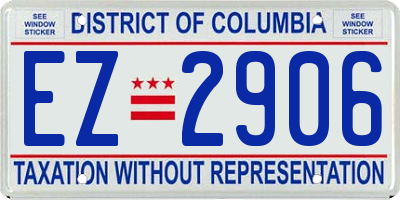 DC license plate EZ2906