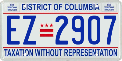 DC license plate EZ2907