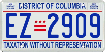 DC license plate EZ2909