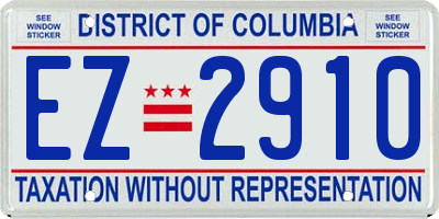 DC license plate EZ2910