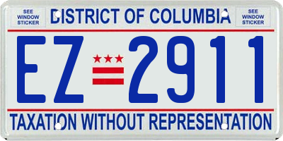 DC license plate EZ2911