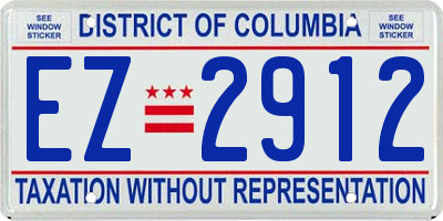 DC license plate EZ2912