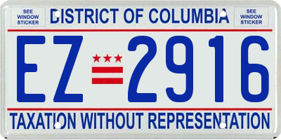 DC license plate EZ2916