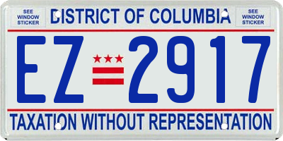 DC license plate EZ2917