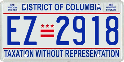 DC license plate EZ2918