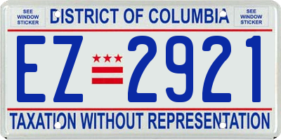 DC license plate EZ2921