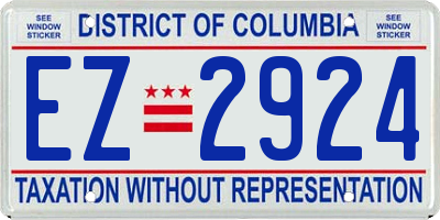 DC license plate EZ2924