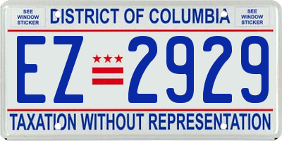 DC license plate EZ2929