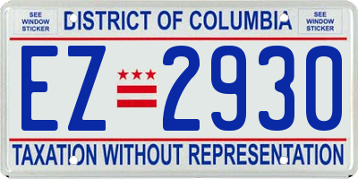 DC license plate EZ2930