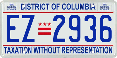 DC license plate EZ2936